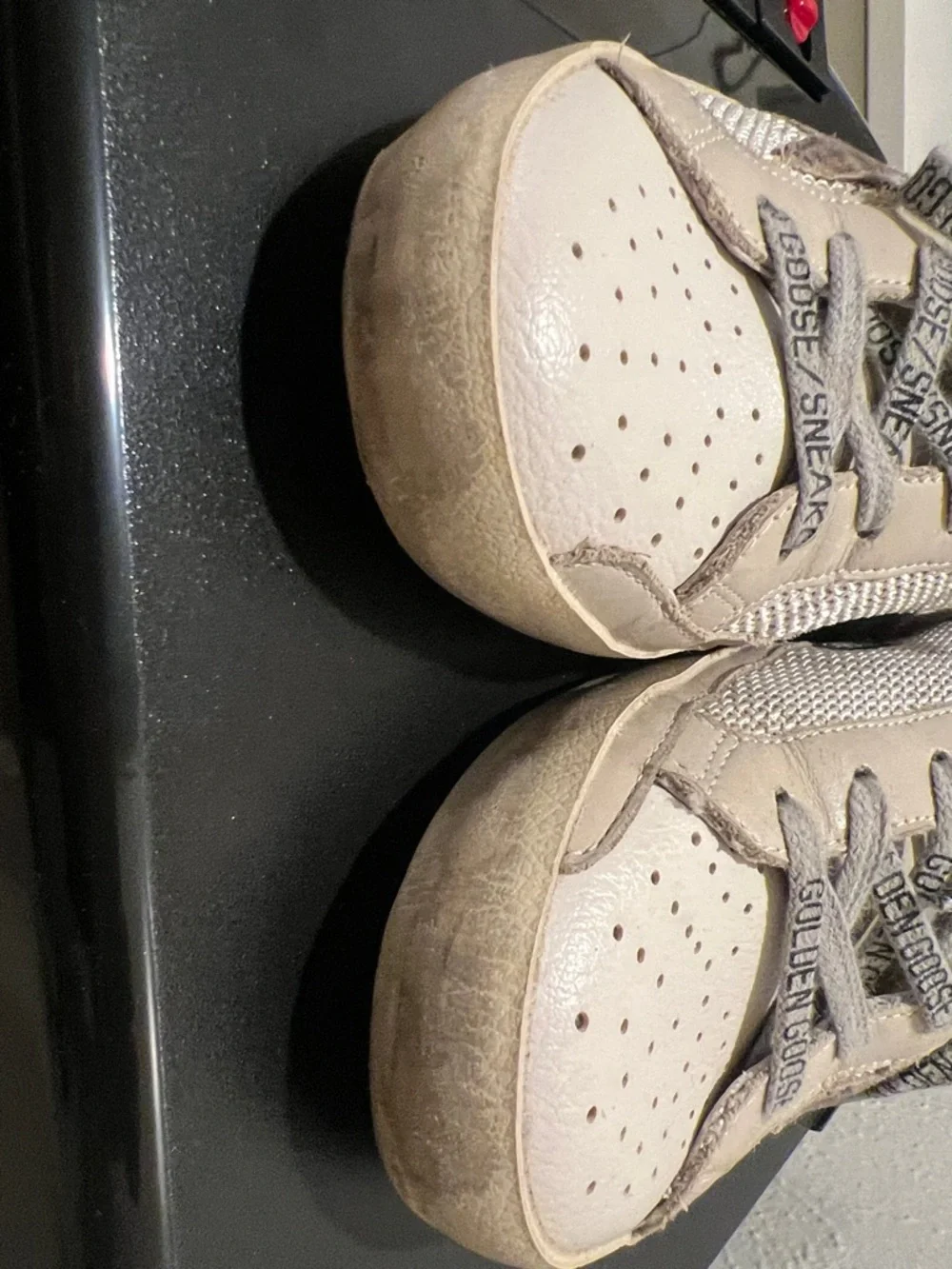 Golden Goose Beige White Sneakers with Leopard Star - Picture 3 of 8